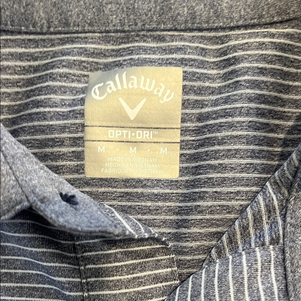 Mens Callaway Blue & White Striped Polo Size Medium - Picture 2 of 3
